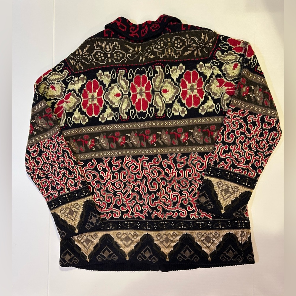 Christopher & Banks Knit Sweater Womens M Hand Embroidered Button Front Cottage - Picture 9 of 15